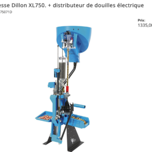 Presses “Dillon précision” , XL750 complete avec conversion 9mm et distributeur automatique d’étuis
